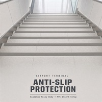 Profilé de protection antidérapant en aluminium pour escaliers avec insert en PVC, résistant à l'usure, pour la rénovation des marches en bois, pierre et carrelage