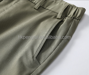 Pantalones largos para hombre, cintura elástica, tela ligera de verano, secado rápido, ajuste holgado, Frente plano, estilo recto, pantalones de negocios para hombre - Product Image 3