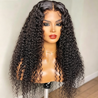 Perruque frontale longue à prix de gros, cheveux humains vierges bouclés profonds, avec dentelle 13x6 non traitée et cuticules alignées
