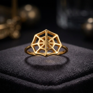Anillo de Plata 925 Chapado en Oro Amarillo y Oro Rosa con Diseño de Telaraña para Niños, el Más Vendido - Product Image 2