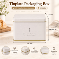 Boîte en étain de recettes à impression personnalisée avec couvercle boîte cadeau cuisine rangement accessoires recettes Boîte en fer blanc
