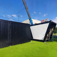 Casa Modular Cuadrada de Múltiples Niveles, Tres Dormitorios, Dos Salas de Estar, Un Baño, Una Cocina, Oficina en Casa, Edificio de Oficinas, Taller