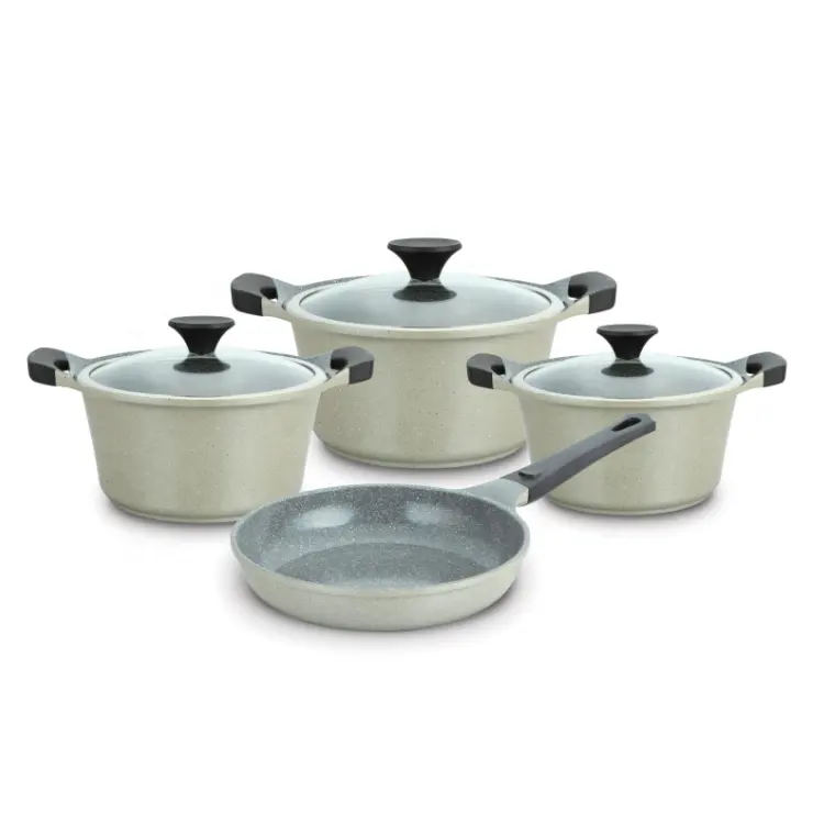 Penjualan Laris Set Peralatan Masak 7 Buah Keramik Cor Aluminium Set Peralatan Masak Panci Masak Dapur Set Peralatan Masak