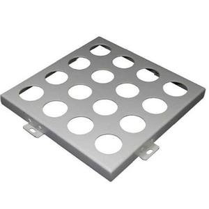 רשת מתכת אקוסטית מחוררת אקוסטית עם צורת חור יהלום לבניית עיצוב עגול פתיחה - Product Image 3