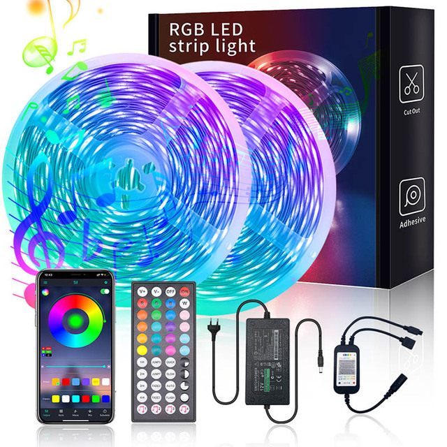 5050 RGB Music Sync APP TV Backlight Kit Flexible Waterproof Decoration Lamp Smart Led Light Strip