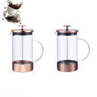 Cafetière à thé et à café pour la maison en gros, verre borosilicate de haute qualité, cafetière à piston française à vendre