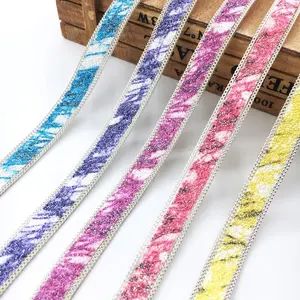 Hot sale 1.5cm shiny hot fix trim as garment accessory trimming with metal chain used in clothing