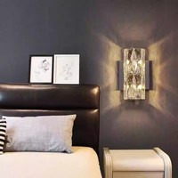 Applique murale LED contemporaine or chrome acier inoxydable cristal blanc chaud pour intérieur maison hôtel villa décor applique murale