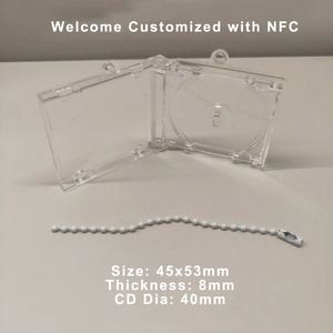 Wholesale Acrylic CD Keychain Mini DVD Holder Key <b>Ring</b> DIY <b>Blank</b> Album with Custom Logo NFC for Idol Music - Product Image 4