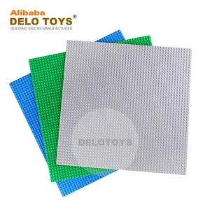 DELO Mainan (8 Warna) 48*48 Titik Hot Jual Menghubungkan Blok Bangunan Plastik Transparan Jernih Baseplate (DE061)