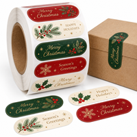 Étiquette autocollante personnalisée pour emballage de Noël, idéale pour boîtes cadeaux, papier de soie, sacs alimentaires, enveloppes et produits de fêtes