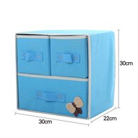 Mini boîte de rangement de bureau en tissu à 3 tiroirs avec poignées, unité de rangement de table peu encombrante pour chambre à coucher, coiffeuse et bureau