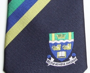 OEM Biểu Tượng Tùy Chỉnh Cá Nhân Thiết Kế Đầy Màu Sắc Màu Vàng Sọc Hải Quân Đồng Phục Học Sinh Cổ Tie Sinh Viên Cà Vạt Cho Bé Trai - Product Image 5