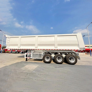 Semi-remorques à benne arrière en forme de U de 60-180 tonnes fabriquées en Chine, semi-remorques en acier de 30-50 mètres cubes avec 3-6 essieux, prix compétitif - Product Image 1