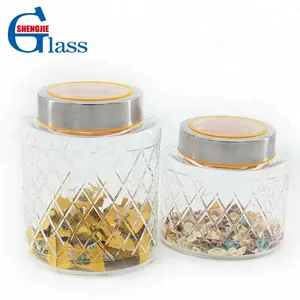Pot de cuisine en verre pour mariage, 1 pièce, de forme ovale transparent, bouteilles hermtique, grand verre de stockage avec couvercle à vis pour le thé et les bonbons - Product Image 1