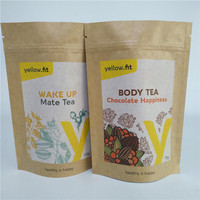Sachets compostables imprimés sur mesure pour collations, bonbons, sucre, thé, sachet doypack refermable en papier kraft
