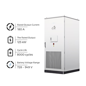Système de stockage d'énergie C&I sur réseau refroidi par liquide CFE IP54, 261 kWh, 125 kW, armoire de batterie lithium-ion hybride BESS, 8000 cycles - Product Image 2