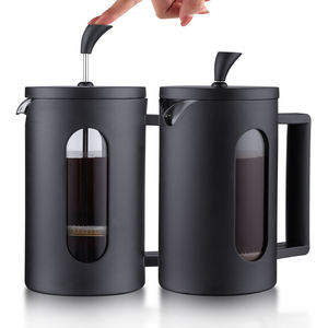 Cafetière presse française en acier inoxydable Verre résistant à la chaleur Filtre à 4 couches Pot à thé expresso manuel - Product Image 1