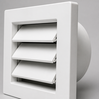 Grille de ventilation murale carrée à 3 lames, à tirage contrôlé, pour séchoir, en ABS blanc, anti-corrosion, avec col de conduit flexible, pour économie d'énergie