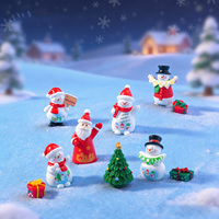 Figur Mini Resin Manusia Salju Natal Grosir untuk Dekorasi Natal Meja Taman Peri, Ornamen Hadiah Liburan DIY