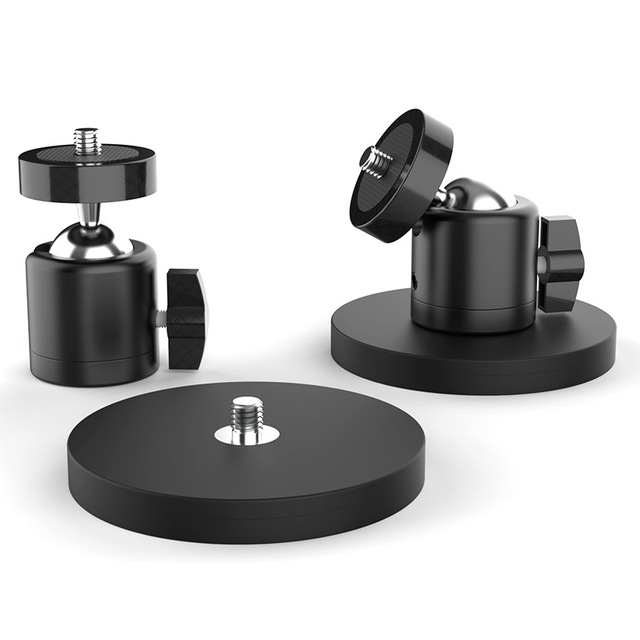 Anti-scratch Rubber Coated Magnetic Camera Mount, 1/4" Ball Head Holder with Strong Neodymium Base D43/66/88mm for Vehicle