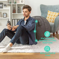 Chaise ballon d'équilibre pour le bureau et la maison, ballon ergonomique d'exercice, soulagement des douleurs dorsales, ballon de yoga, housse en lin lavable