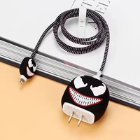 Juego de 4 Uds. De Protector de Cable para iPhone / iPad 18W/20W, funda protectora para cargador, gestión de Cable de dibujos animados en 3D, organizadores de Cable de teléfono