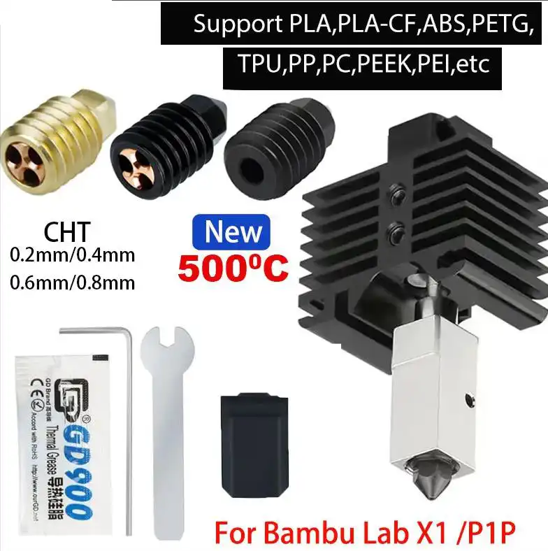 Opgewaardeerde Hotend Voor Bambu Lab X1c P 1P Vervangend Mondstuk.