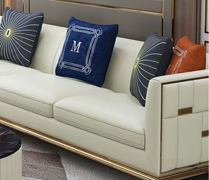 Italia Diseño de Moda de cuero genuino conjunto de sofás de esquina de cuero <span class=keywords><strong>100</strong></span> por ciento el Pakistán - Product Image 5