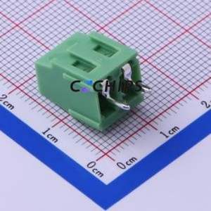 KF128L-5.08-2P Screw Terminal Block Through hole Component (THT),P=5.08mm Connector 1x2P 5.08mm Green Through Hole - Product Image 2