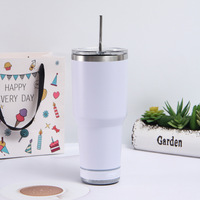 Tumbler Stainless Steel 30oz dengan Speaker, Cangkir Musik Pintar Portabel dengan Sedotan dan Tutup
