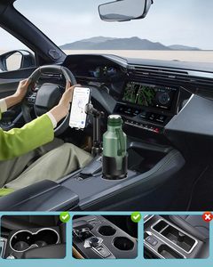 2-in-1 Cup Holder Phone Mount, Anti-Slip No Shake 360&deg; Ball Joint, Long Arm Holds Large Bottles, Universal Compatible - Product Image 2