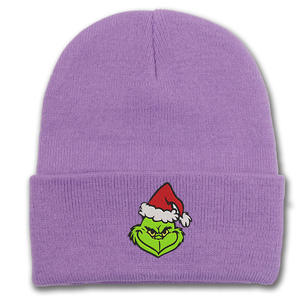Gorro de punto bordado de <span class=keywords><strong>Grinch</strong></span> transfronterizo, estilo europeo-americano, cálido para otoño-invierno, monstruo de pelo verde, para viaje, 100% - Product Image 4