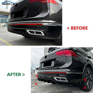 Diffusore Splitter Labbro Posteriore in ABS Nero Lucido AMP-Z per VW <span class=keywords><strong>Tiguan</strong></span> MK2.5 R Line 2021-2023 Accessorio Auto - Product Image 2