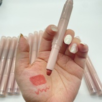 2 1 Matte Velvet Long Lasting Creamy Lip Liner Double Head Lipstick Vegan Nude Private Label Waterproof Cruelty Free Pencil