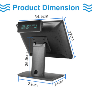 15 ''tiền mặt đăng ký màn hình cảm ứng nhà hàng thiết bị đầu cuối thanh toán Máy tất cả trong một điểm của bán <span class=keywords><strong>Windows</strong></span> POS hệ thống - Product Image 2