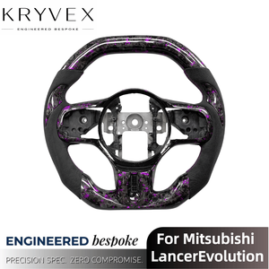 Volante Kryvex para Mitsubishi Lancer Evolution Final Edition X FQ-400 con Pantalla LED de RPM, en Fibra de Carbono y Cuero - Product Image 2