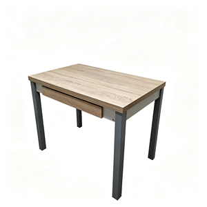 <span class=keywords><strong>Table</strong></span> <span class=keywords><strong>de</strong></span> <span class=keywords><strong>cuisine</strong></span> en bois, <span class=keywords><strong>table</strong></span> à manger extensible <span class=keywords><strong>avec</strong></span> tiroir et pieds en métal, utilisable pour salle à manger, salon, hôtel - Product Image 3