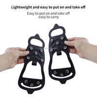 Crampons antidérapants portables pour chaussures de randonnée et d'alpinisme en PVC TPE avec semelle intermédiaire, 8 pointes, pour glace et neige, avec sac de transport en PE