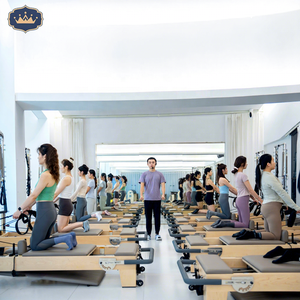 Queenlife Classical 2-en-1 : Appareil de Pilates Reformer en Bois d'Érable Massif avec Demi-<span class=keywords><strong>Trapeze</strong></span> Bar, Garantie 6 Ans, Idéal pour les Propriétaires de Studios - Product Image 2