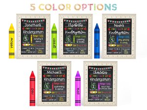 Cartel del primer día de la escuela con marco de regla de madera, pizarra de juguete para camas de niños, decoración de pared magnética decorativa para el regreso a la escuela - Product Image 4