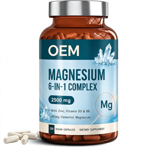 Cápsulas de Magnesio 6 en 1 OEM ODM, 2500 mg, 120 Cápsulas con Zinc, Vitamina D3, B6, Magnesio Elemental - Product Image 1