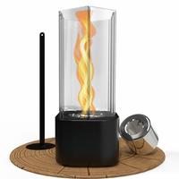 Décoration de table extérieure Lampe de cheminée portable en acier inoxydable Barre créative Chauffage intérieur Poêle Lumières Verre Rock Alcool