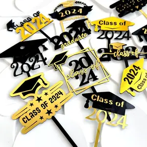 Wholesale 2024 New Cake Decorating Supplies Cupcake Decoration Customized Graduation Acrylic Cake Toppers