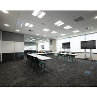 Cloison Opérable Mobile Acoustique Amovible en MDF Pliable avec Portes pour Bureau