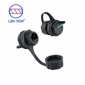 ตัวเชื่อมต่อ RJ45 แบบวงกลม ติดตั้งบนแผงวงจร ป้องกันน้ำ ชนิด C สำหรับสาย Cat5e Cat6a พร้อมสายต่อขยายและอะแดปเตอร์ - Product Image 1