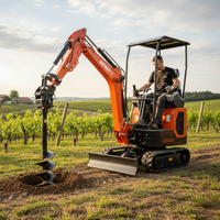 Mini-excavatrice certifiée EPA/Euro 5 de 1000 kg, FE910, commande hydraulique pilote, petite pelle avec moteur diesel Koop/B&S essence