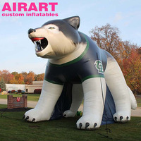 Loup gonflable tunnel faite sur commande équipe d'entrée tente pour animaux, géant gonflable de tunnel de sport