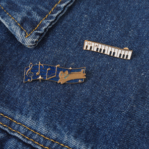 Accordion âm nhạc Lưu ý men Pin phim hoạt hình đàn Piano mèo chân trâm cài cho ba lô sinh viên lưu niệm ve áo pins cho tình yêu âm nhạc bạn bè - Product Image 3