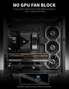 <span class=keywords><strong>Support</strong></span> de <span class=keywords><strong>carte</strong></span> <span class=keywords><strong>graphique</strong></span> réglable upHere, <span class=keywords><strong>support</strong></span> anti-affaissement robuste en alliage avec rail coulissant - Product Image 4